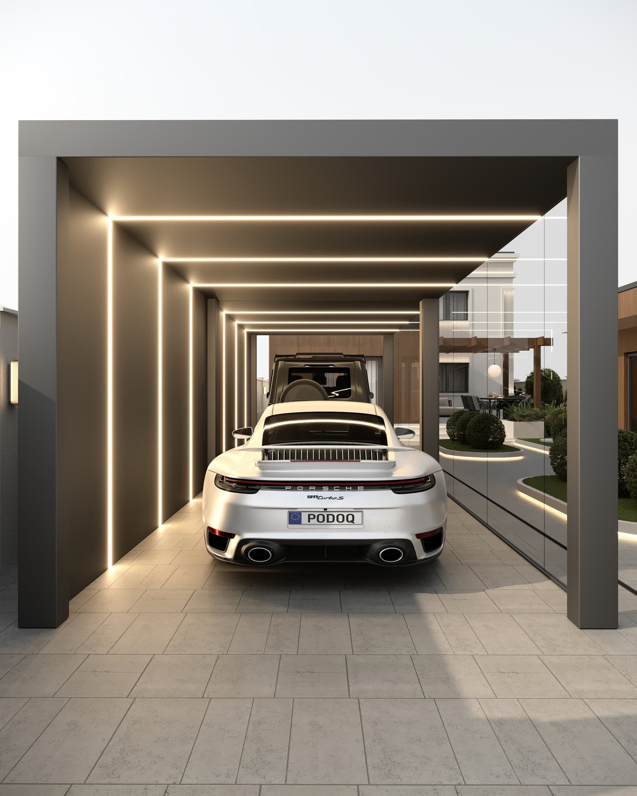 Spațiu exterior din Reședința Luma amenajat de PODOQ Studio