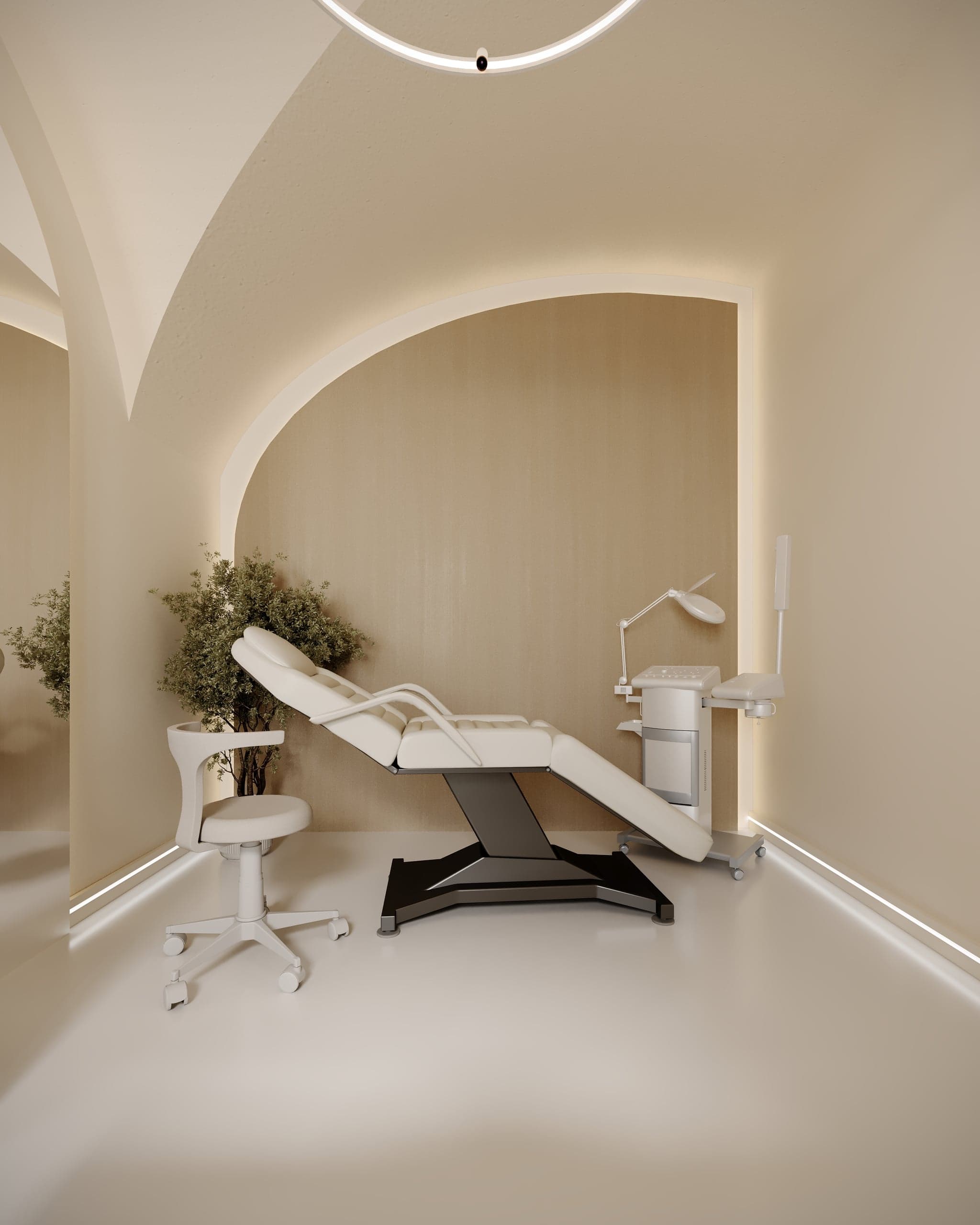 Cabină de tratament cu fotoliu medical în Clinica de Fizioterapie