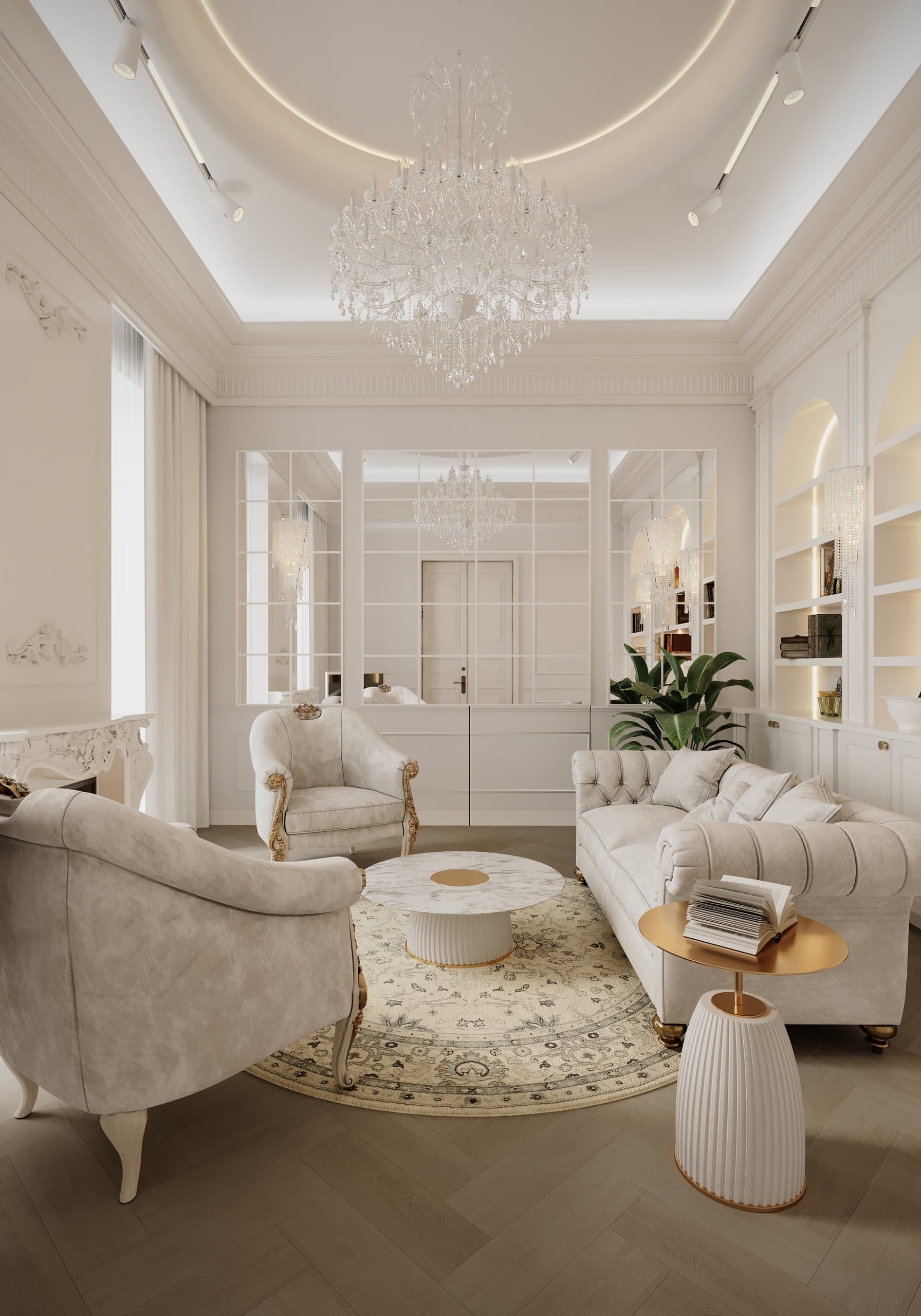 Lounge elegant cu canapea Chesterfield în Clinica de Fizioterapie