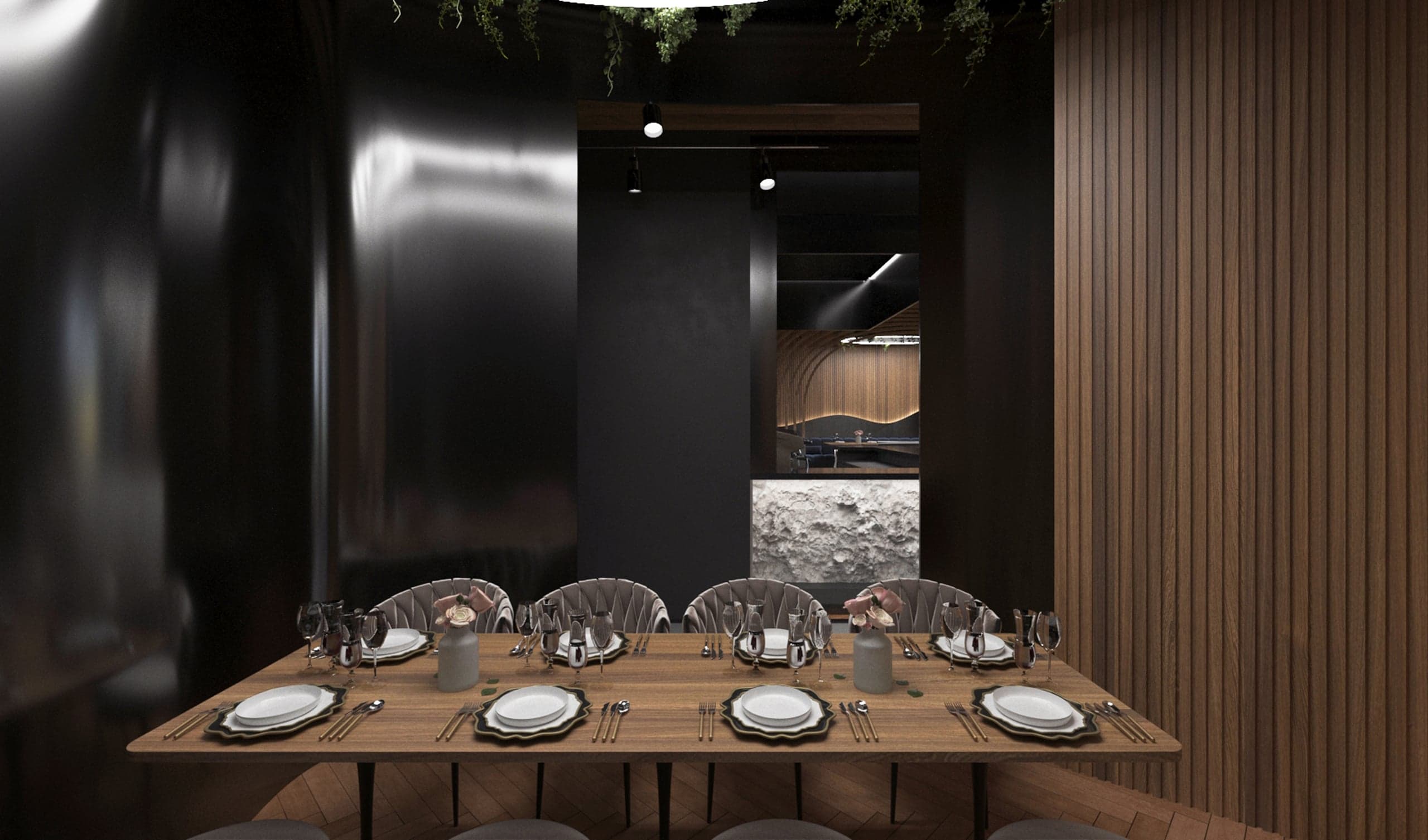 Spațiu de dining din Restaurant L'Amour amenajat de PODOQ Studio