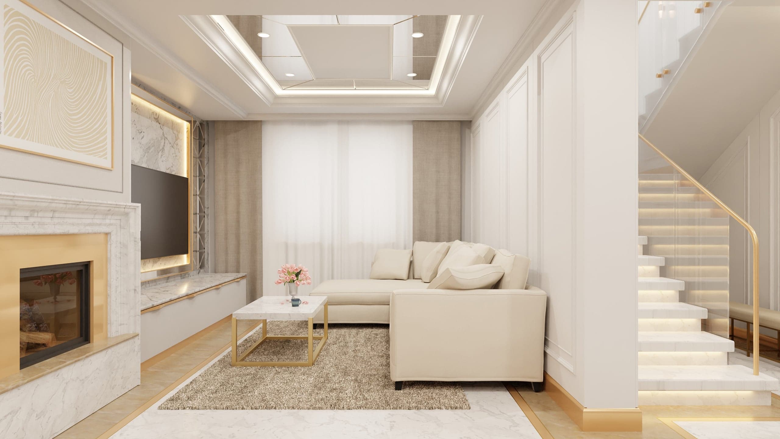 Perspectivă asupra interiorului Reședinței Thesa