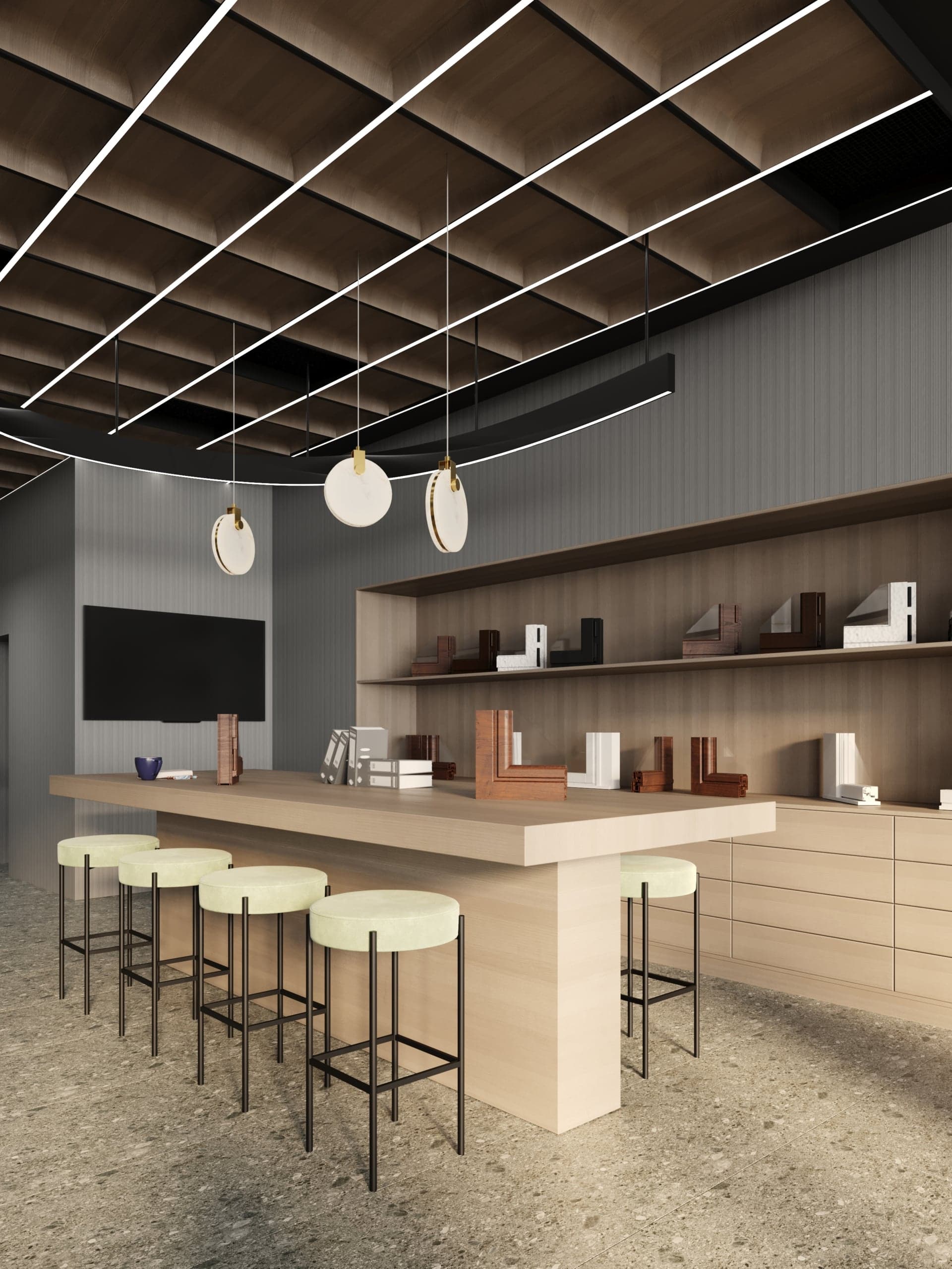 Interior din Showroom Deco Plast amenajat de PODOQ Studio