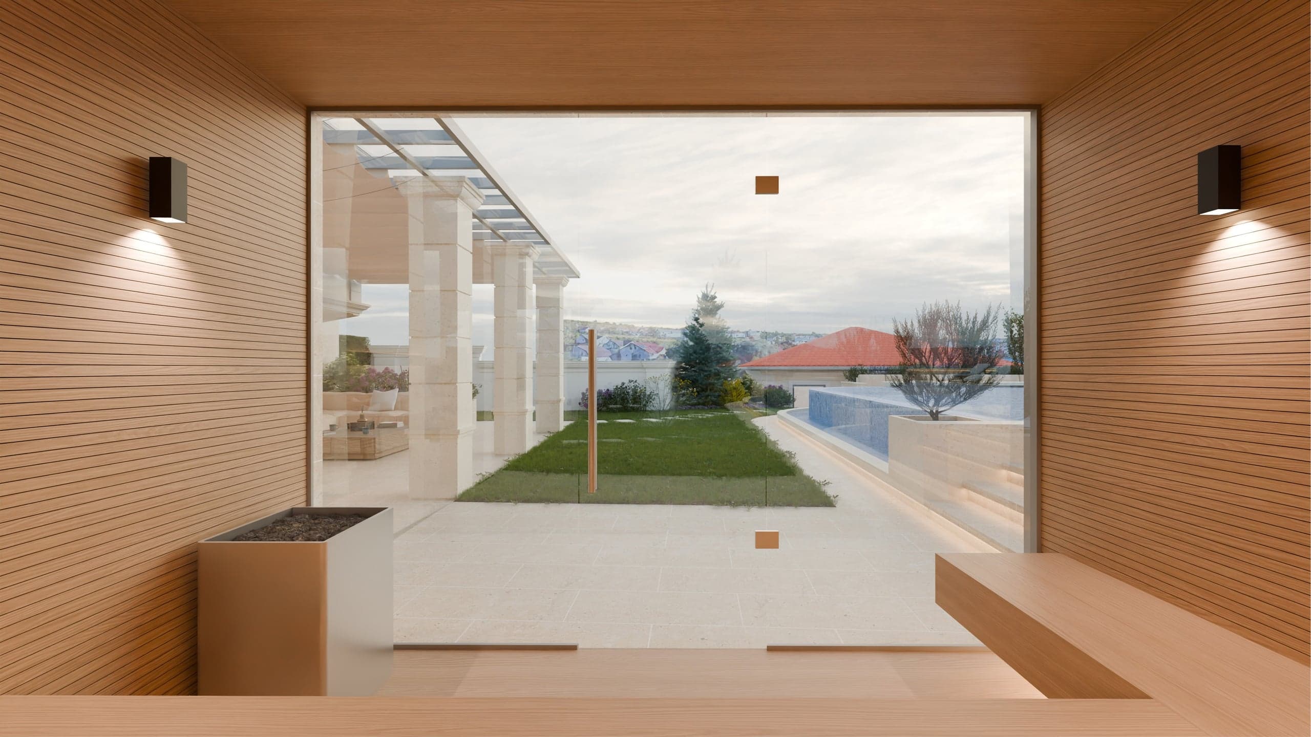 Detaliu de design exterior în Terasa Panoramică